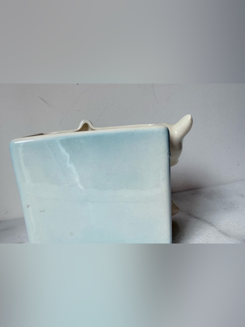 Vintage Ceramic Lamb Planter - Light Blue and White - Picture 6 of 13